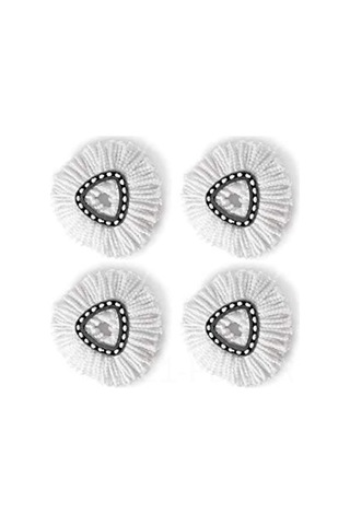 Padalink Topak Satış: Kaliteli İnce Lif Vileda, O-cedar Uyumlu Üçgen Döner Mop Başkanı - Beyaz, Dayanıklı, Yeniden Kullanılabilir, Kolay Kurulum