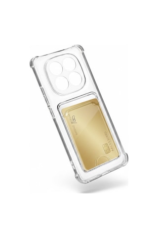Xiaomi Redmi Note 15 Pro 5g Uyumlu Kılıf Kartlık Bölmeli Arkası Şeffaf Soft Dayanıklı Kılıf Kapak