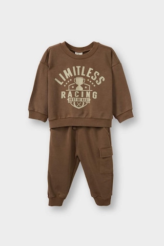 Defacto Erkek Bebek 2li Takım Baskılı Sweatshirt Eşofman Altı G5132a525wnbn589 Kahve-bn589