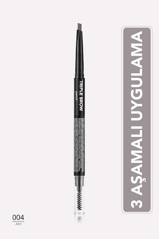 Flormar Triple Brow Kaş Pudrası ve Fırça İçeren Kaş Kalemi 004 Ash