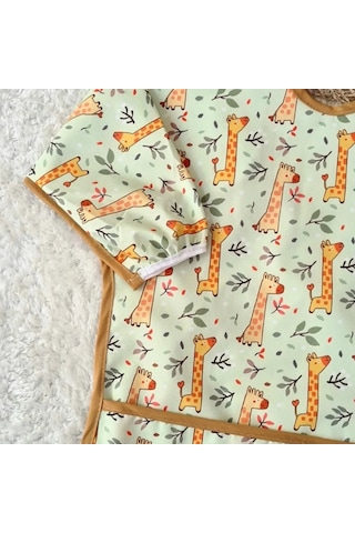 Candar Forest Desenli Sıvı Geçirmez Unisex Aktivite Ve Mama Önlüğü 6-24 Ay Standart Çok Renkli