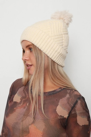 Kalın Ponponlu İçi Yünlü Kadın Bere Rkş-17 Bej Bej