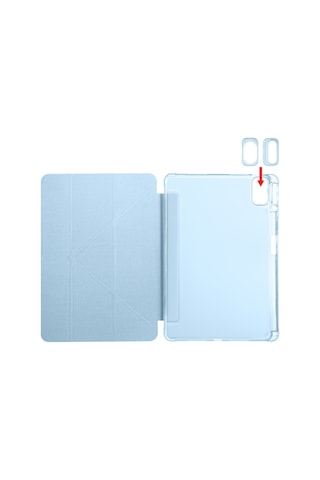 Huawei Matepad Se 10.4 Uyumlu Kalem Bölmeli Standlı Tri-folding Tablet Kılıfı Kapaklı Kılıf
