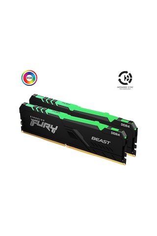 Kingston Fury Beast KF432C16BB2AK2/64 64 GB Rgb 3200 Mhz DDR4 CL16 RAM Bellek