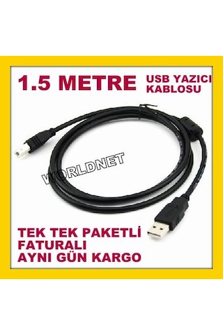 1.5 Metre Yazıcı Kablosu Lazer Yazıcı Kablo 1.5M Usb Yazıcı Print 1.5 Metre Yazıcı Kablosu Lazer Yazıcı Kablo 1.5M Usb Yazıcı Print