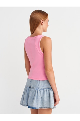 Dilvin 21087 Kontrast Fitilli Atlet-pembe Pembe