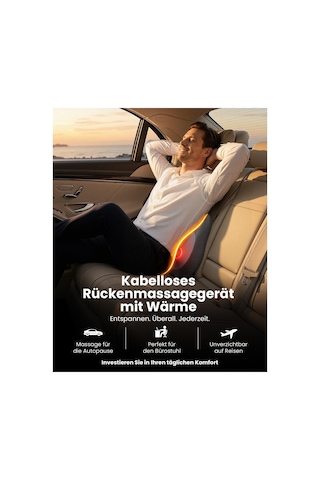 Bob And Brad Ağrıyı Gidermek İçin Isı İle Kablosuz Sırt Masajı, Ezback Go 4d Shiatsu Boyun Masajı, Boyun Sırt Omuzlar Bel Bölgesi İçin Masaj Yastığı, Ofis Arabası Ev