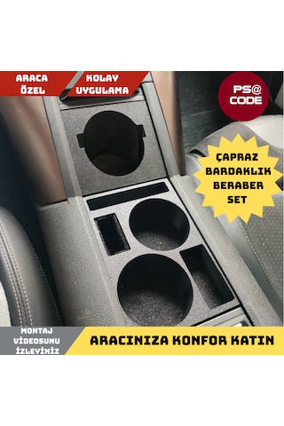 2019-2026 Peugeot Rifter-berlingo-combo-doblo Uyumlu Orta Konsol Bardaklık Ve Çapraz Bardaklık Set
