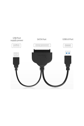 2.5" Usb 3.0 To Sata Hdd Ssd Dönüştürücü Adaptör Kablosu + Koruma Kutusu