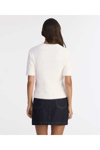 Yargıcı Regular Dik Yaka Kısa Kol Kazak 25kktr2049x 002 Beyaz