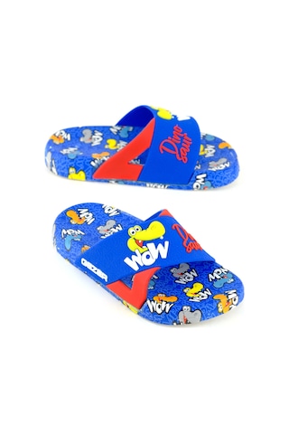 Gezer Kız Çocuk Yazlık Rahat Taban Dino Ev Bahçe Banyo Havuz Plaj Günlük Terlik Mavi