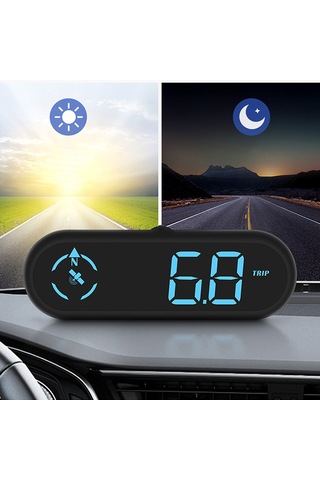 Youtek Siyah Araba Hud Göstergesi - Gps Hız Ölçer, Pusula Ve Led Ekranlı Multifonksiyonel Sürücü İçin