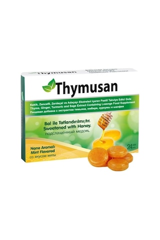 Thymusan Bitkisel Pastil Kekik Zencefil Zerdeçal 24 Lü