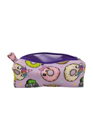 Yıkanabilir Donut Desenli Kalemlik - Astarlı 165-Koyu Yeşil