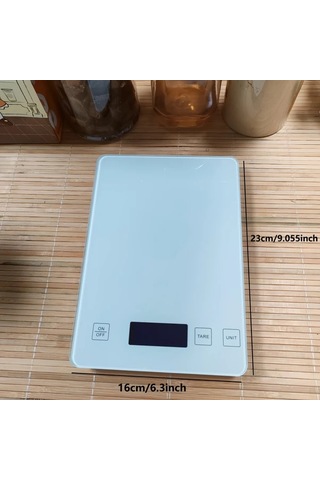 Dashanshop Dijital Mutfak Terazisi 15kg 1g Beyaz Usb Şarjlı Meyve Sebze Tartısı -