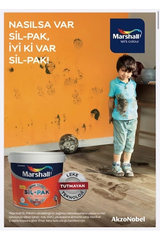 Marshall Sil-Pak Silinebilir Iç Cephe Boyası 7.5 Lt