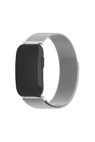Caseonn Garmin Cırqa Akıllı Bileklik Kordon Manyetik Metal Hasır Kayış Gümüş
