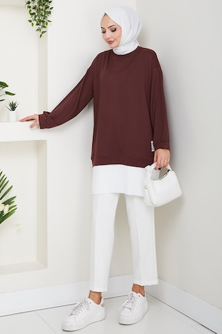 Arma Detay Piliseli Oysho Tunik 1627 - Acı Kahve Acı Kahverengi