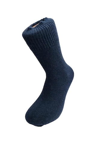 Yerli Üretim Erkek Yün Wool Soket Çorap-Mavi