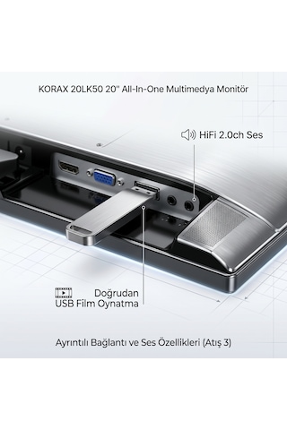Korax 20lk50 20" Full Hd Wi-fi All-ın-one Akıllı Multimedya Monitör Android