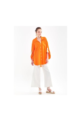 Çift Cepli Oversize Tunik-turuncu Turuncu