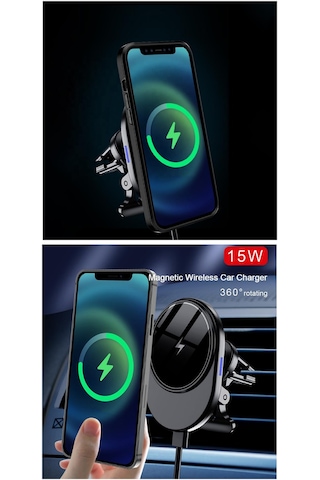 15 W İphone Magsafe Kablosuz Şarj Cihazı Oto Araç Telefon Tutucu