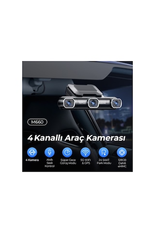 Azdome M660 4k 4 Kameralı 360 Derece Araç Kamerası