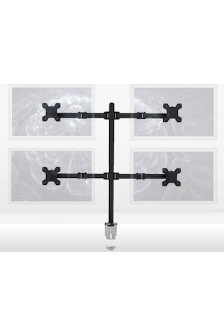 Sline M054 13-27'' Hareketli Dört Kollu Masa Üstü Monitör Standı