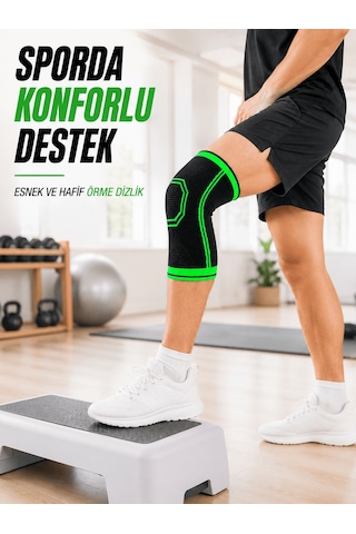 Diz Tamamlayıcı Örme Dizlik Esnek Nefes Alabilen Spor Fitness Yürüyüş Dizliği Düz Renkli