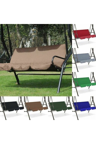 Xindoker Üç Koltuklu Bahçe Salıncısı İçin Su Geçirmez, Solmaz 190t Poliester Kumaş Koltuk Örtüsü - Kahve Kahverengi