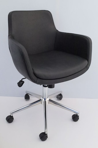 Bulut Rahat Siyah Deri Ofis Sandalyesi