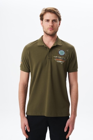 Arma Erkek Battal Büyük Beden Baskılı % 100 Pamuk Pike Polo Yaka Tişört Y29374870502 Haki