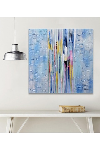 Soyut Kabarma El Yapımı Yağlı Boya Tablo 95x94cm