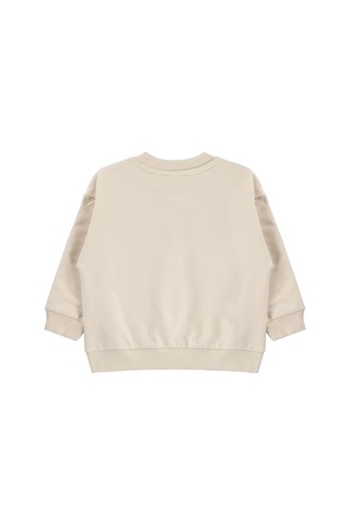 Civil Boys Civil Erkek Çocuk Basic Sweatshirt Fırçalı 2 İp Uzun Kol Okul Kreş Ve Günlük Kullanım - Bej Taş Rengi