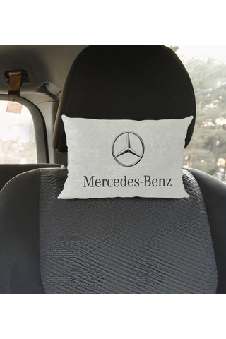 Bk Gift Mercedes Tasarımlı Dikdörtgen Araç Koltuk Yastığı-1