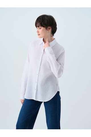 LOFT Loose Fit Kadın Gömlek U.kol Lf2039039 Q1.v1 Beyaz