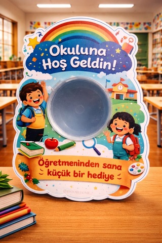 5 Adet - Bonibonlu Okula Hoş Geldin Kartlı Hediye - Bonibonlu Kutu - Okul Hediye - Anaokulu Hediye