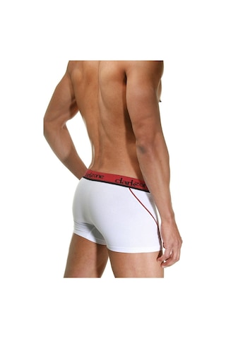 Darkzone Bordo Çizgili Beyaz Erkek Boxer - Dzn3102 Beyaz