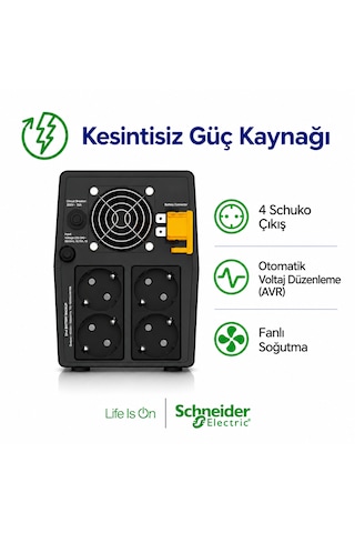 Apc Easy Ups Bvg1600ı-gr 1600va 900w Line Interactive Avr 4 Schuko Priz Kesintisiz Güç Kaynağı