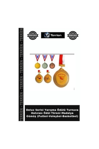 Terrien Delux Serisi Yarışma Ödülü Turnuva Hatırası Ödül Töreni Madalya Gümüş Futbol-voleybol-basketbol