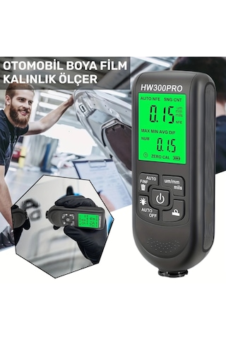 Hw300pro Oto Boya Kalınlık Ölçer Fe Nfe 2000µm + 2 Fonksiyonlu Bardak Tutucu Hediyeli