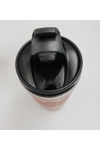 Geometrik Desenli Turuncu Renk Termos Bardak 300ml