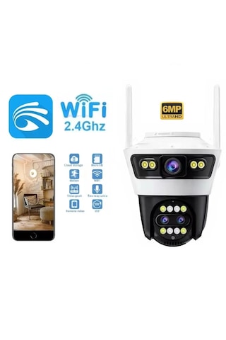 6mp 6k Ultra Hd 3 Lensli 8xzoom Dış Mekan Gece Görüşlü Akıllı Ip Güvenlik Kamerası