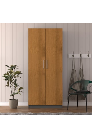 Asra Trend Modern Dolaplı Çalışma Masası MD001 %100 MDF Katlanır Raflı Ofis Yemek Masası Petra-Antrasit