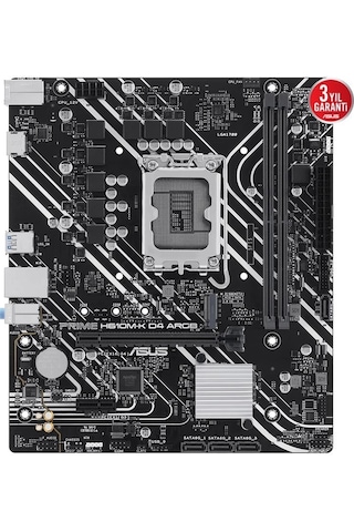 Asus Prıme H610m-k D4 Argb Ddr4 3200mhz 1xhdmı 1xm.2 Usb 3.2 Matx 1700p 12. / 13. Ve 14. Nesil İşlemci Uyumlu