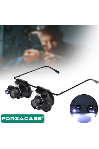 Saatçi Kuyumcu Tamirci İçin Ledli Gözlük Tipi 20x Büyüteç - Fc224