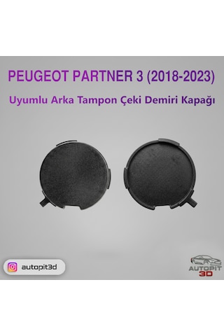 Peugeot Partner Iıı 2018 2023 Uyumlu Arka Tampon Çeki Demiri Kapağı