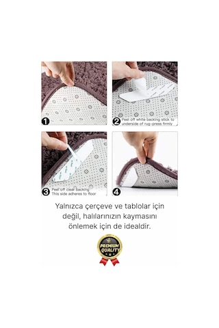 Ultra Güçlü İz Bırakmaz Çivisiz Tablo Çerçeve Asma Kendinden Yapışkanlı Siyah Cırt Bant 4'lü Set