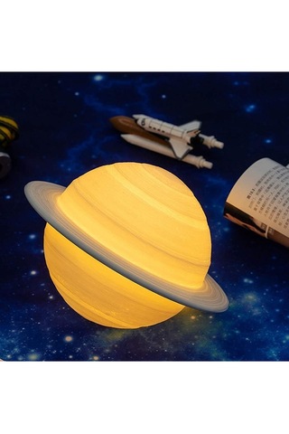 Mobgift 3 D Plastik Standlı Satürn Gece Lambaı Sari