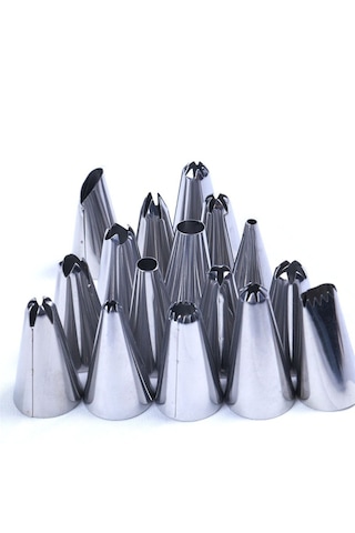 Krema Sıkma Pasta Süsleme Torbası 18 Parça 16 Uç + 1 Torba